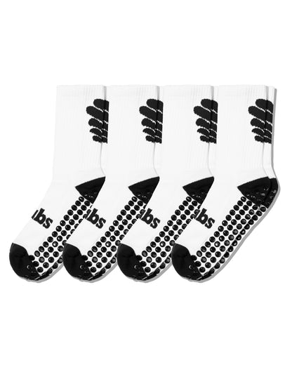 NUBS Grip Socks - White 4-Pack