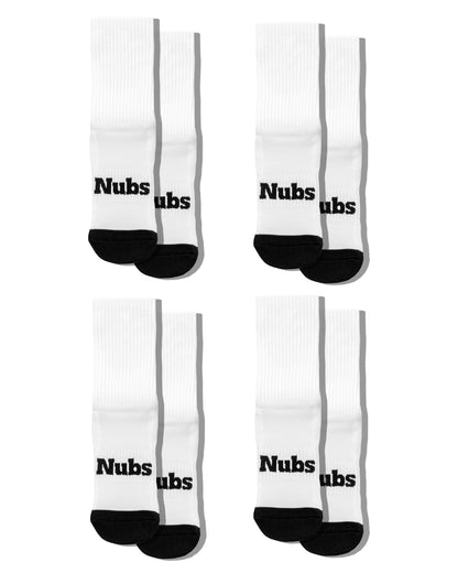 NUBS Grip Socks - White 4-Pack